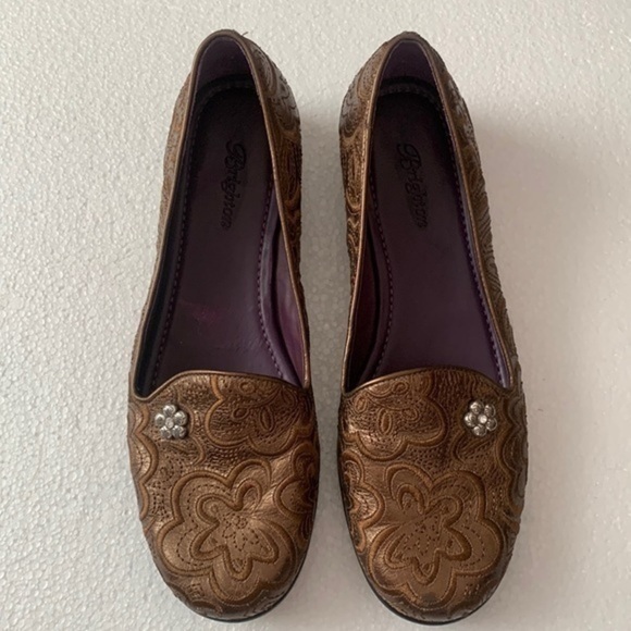 Brighton Alcott loafers copper brown mosaic ballerina slip on flats shoes - Picture 2 of 11